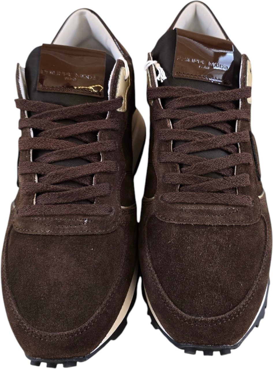 Philippe Model Baskets Tropez High suède spoiler verni chocolat Philippe Model Femme TKLD DM15 Divers