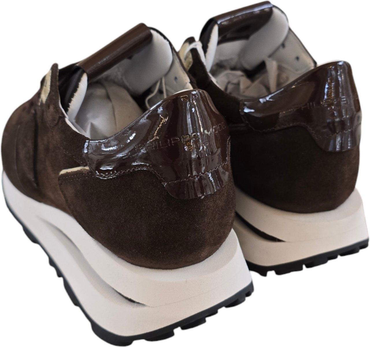 Philippe Model Baskets Tropez High suède spoiler verni chocolat Philippe Model Femme TKLD DM15 Divers