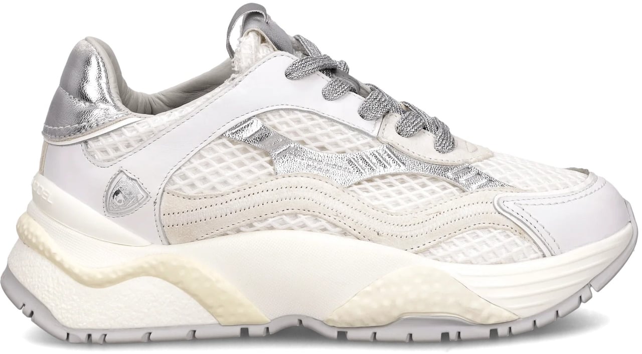 Philippe Model Baskets Odeon cuir mesh blanc spoiler argent BZLD VR04 Philippe Model femme Divers