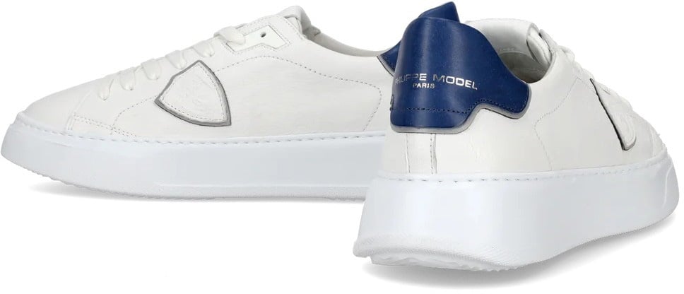 Philippe Model Baskets Temple blanche spoiler bleu cuir BTLU WX13 Philippe Model homme Divers