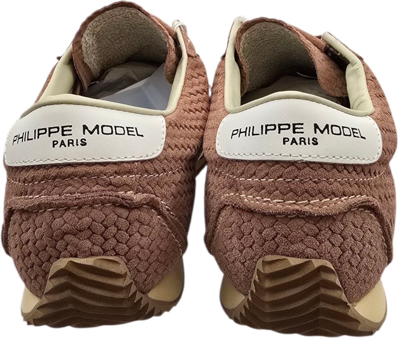 Philippe Model Baskets Planche daim tréssé Antique Rose cuir blanc Philippe Model Femme PNLD DT11 Divers