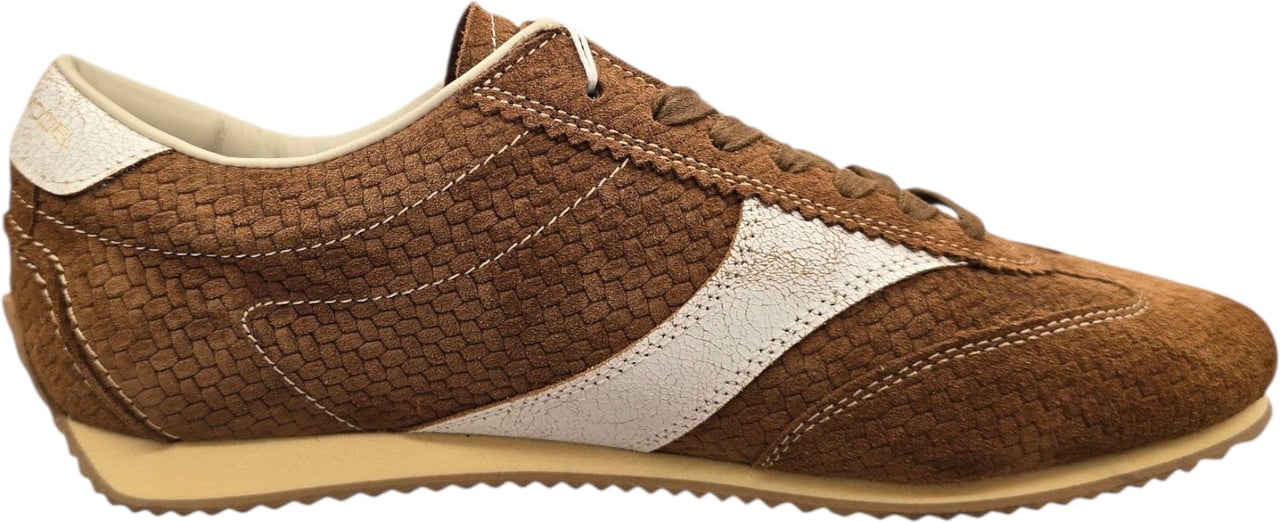 Philippe Model Baskets Planche daim tressé Tabac cuir blanc craquelé Philippe Model Femme PNLD DT10 Divers