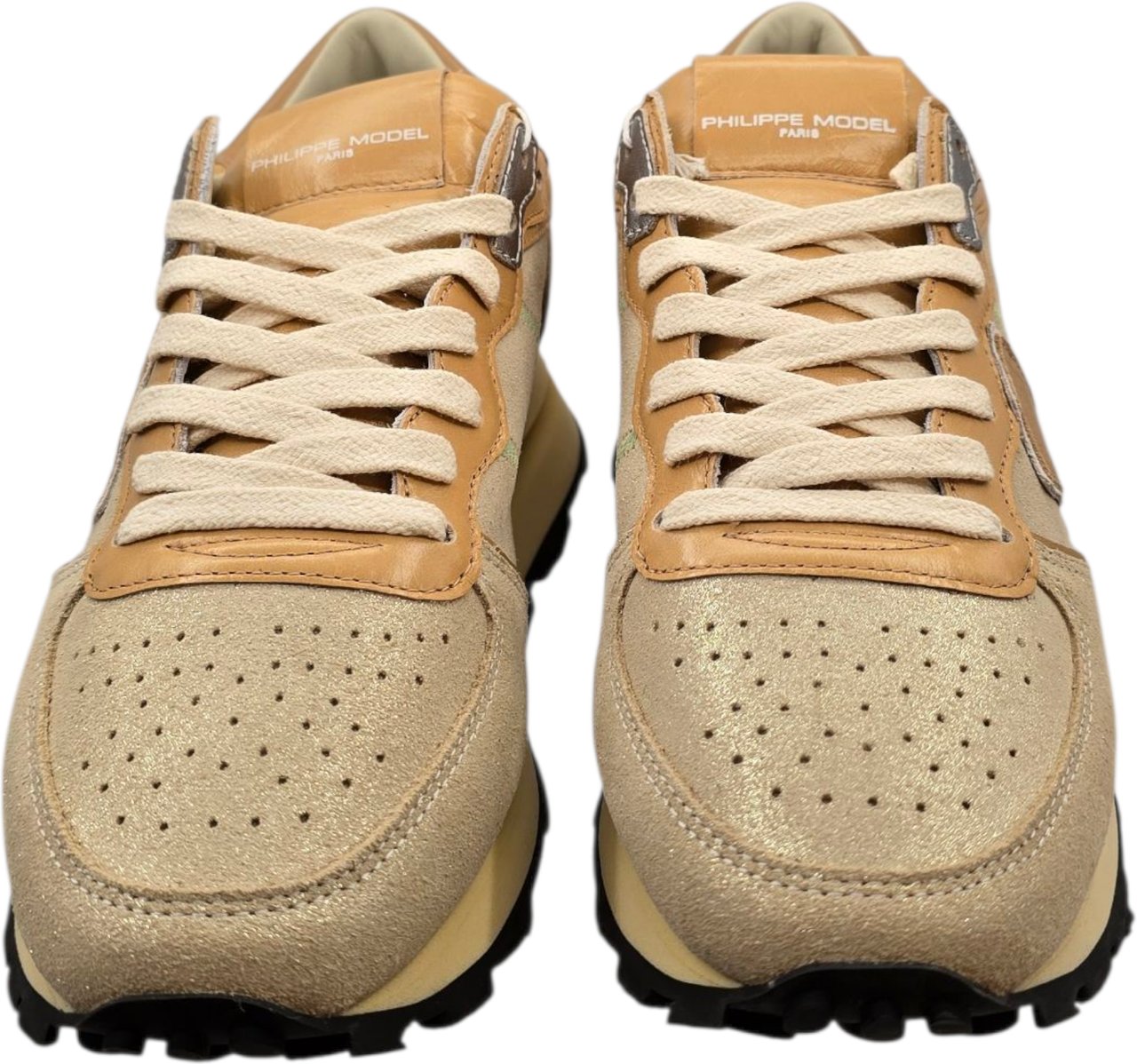 Philippe Model Baskets Tropez Haute cuir métal sable cuir camel Philippe Model Femme TKLD MD02 Divers