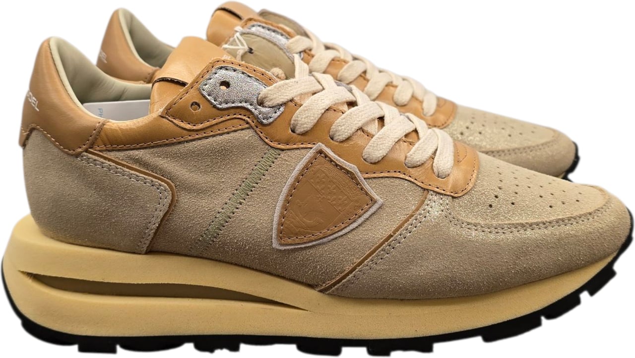 Philippe Model Baskets Tropez Haute cuir métal sable cuir camel Philippe Model Femme TKLD MD02 Divers