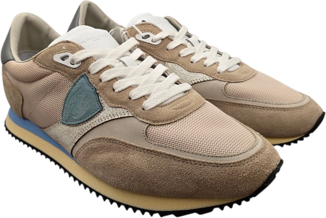 Philippe Model Baskets Blville mondial toile suède sable ciel Philippe Model Homme BVLU W005 Divers