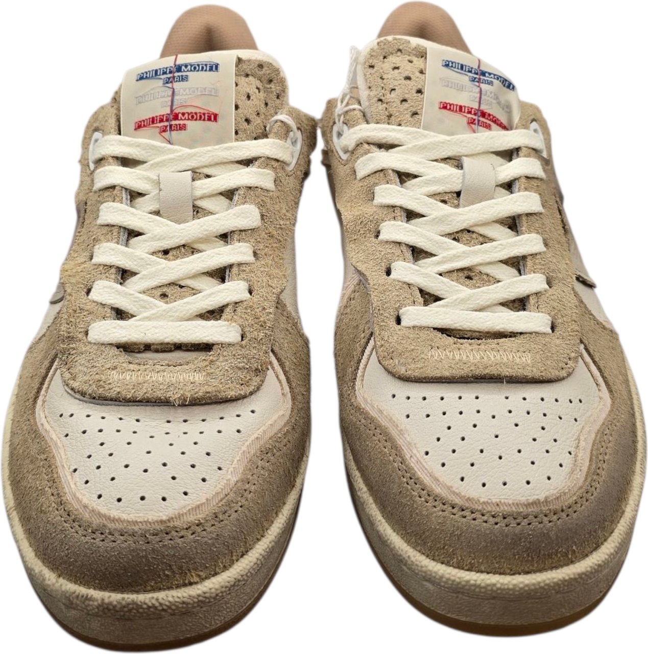 Philippe Model Sneakers Pgal veau mix blanc sable Philippe Model Homme PGLU VXE1 baskets Divers