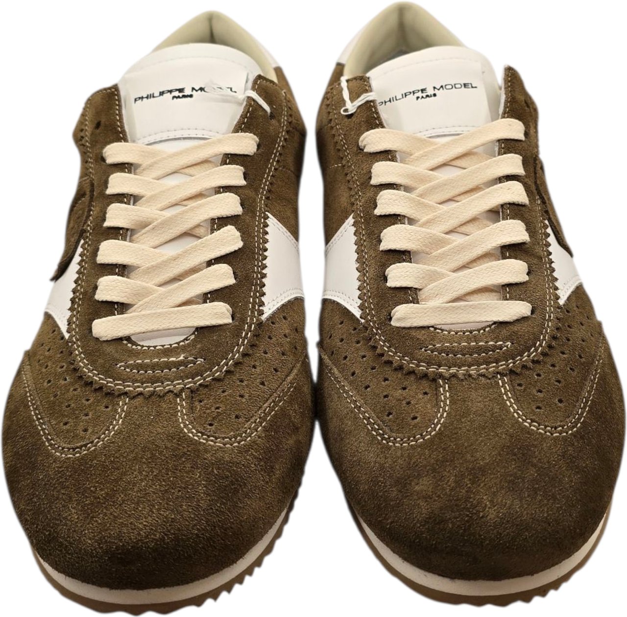 Philippe Model Baskets Planche daim militaire cuir blanc Philippe Model Homme PNLU D005 Divers