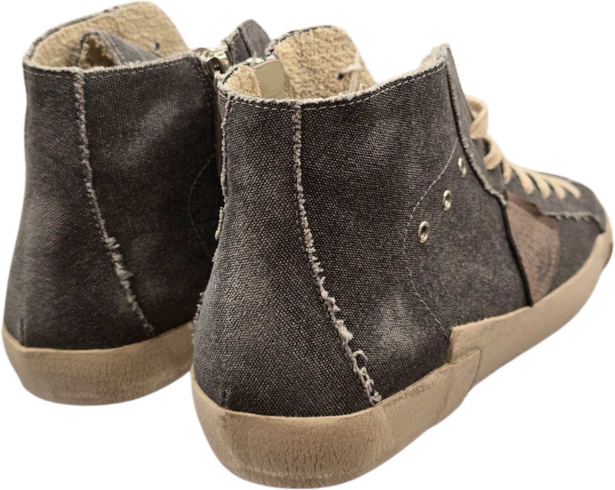 Philippe Model Sneakers montantes Paris High toile gris lavé Philippe Model Homme PRHU DC21 Basketss homme Grijs