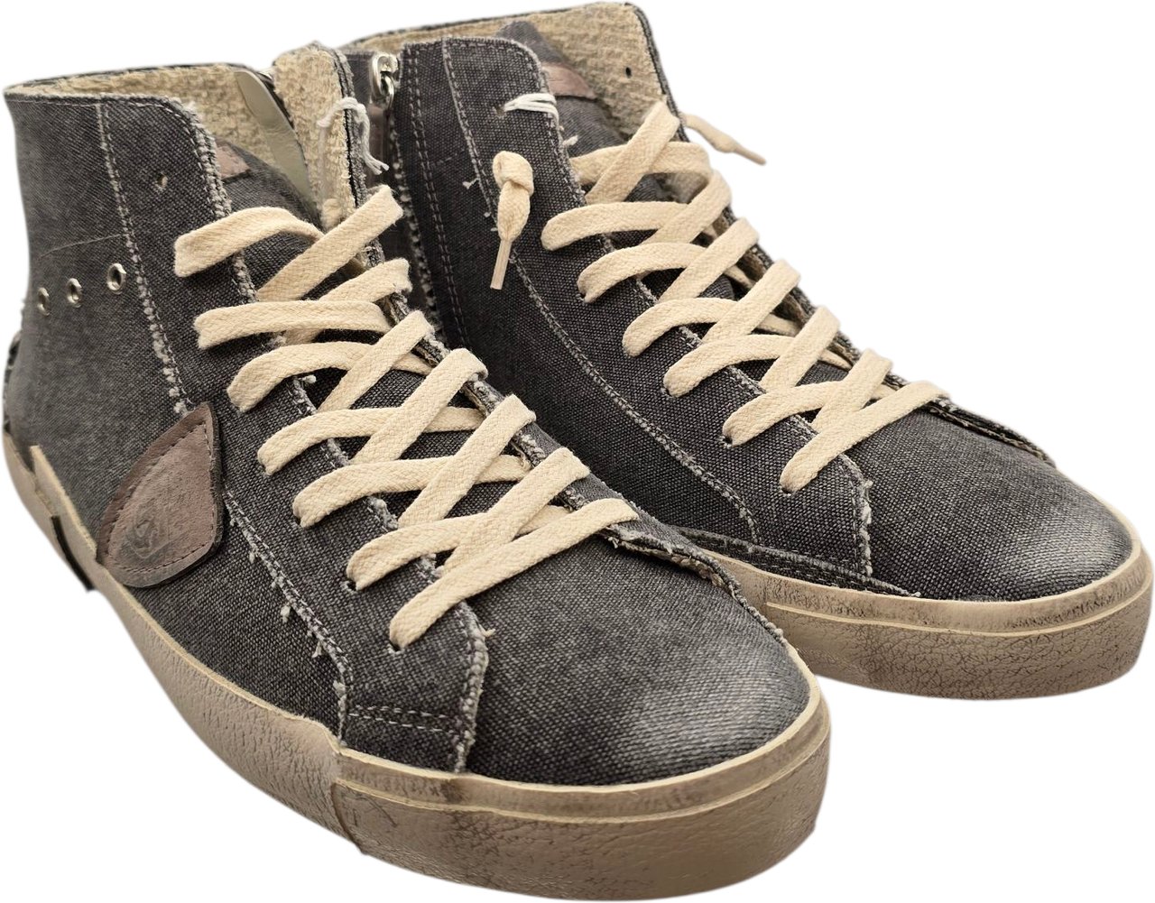 Philippe Model Sneakers montantes Paris High toile gris lavé Philippe Model Homme PRHU DC21 Basketss homme Grijs