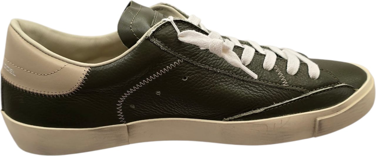 Philippe Model Sneakers Paris cuir veau cerf militaire spoiler sable Philippe Model Homme PRLU VZ05 Baskets Divers