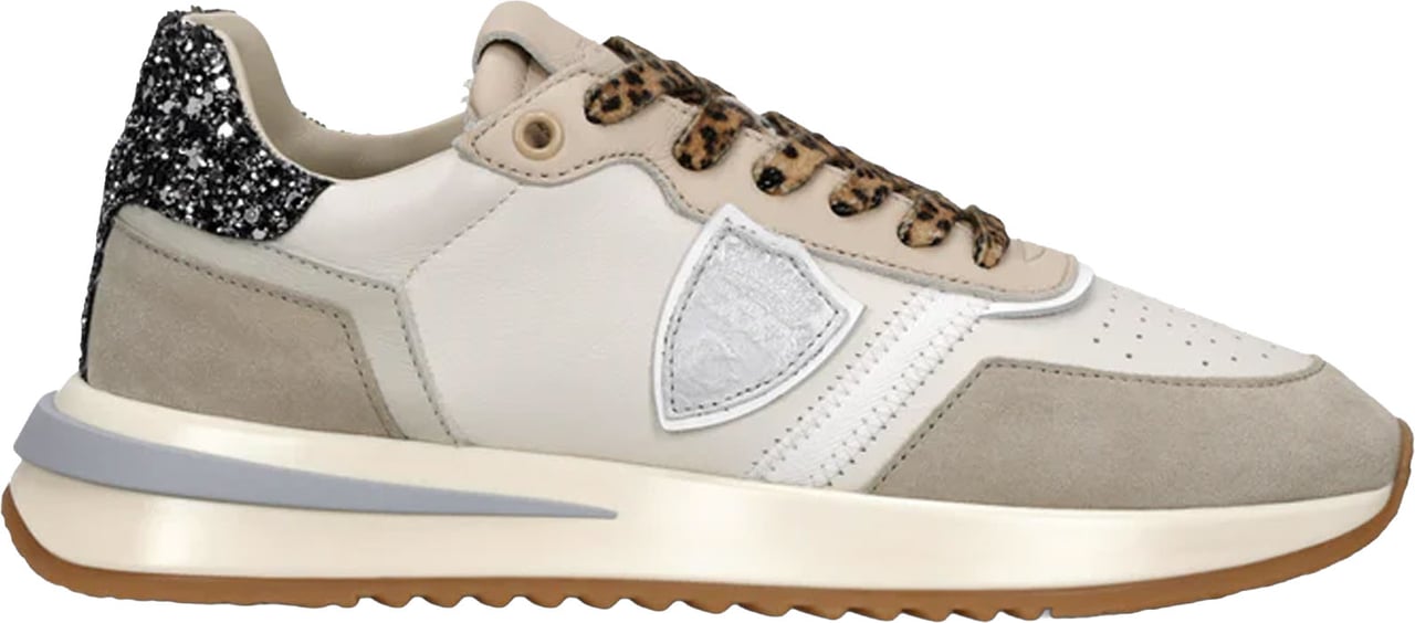 Philippe Model Sneakers Veau Glitter_Sable' Wit