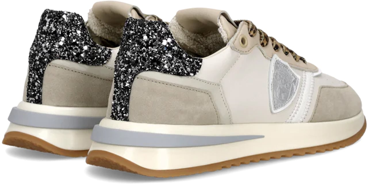 Philippe Model Sneakers Veau Glitter_Sable' Wit