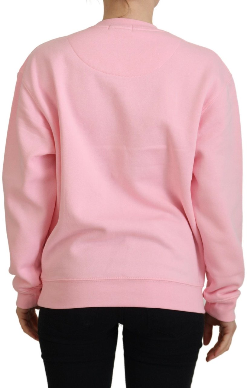 Philippe Model Pink Printed Long Sleeves Pullover Sweater Roze