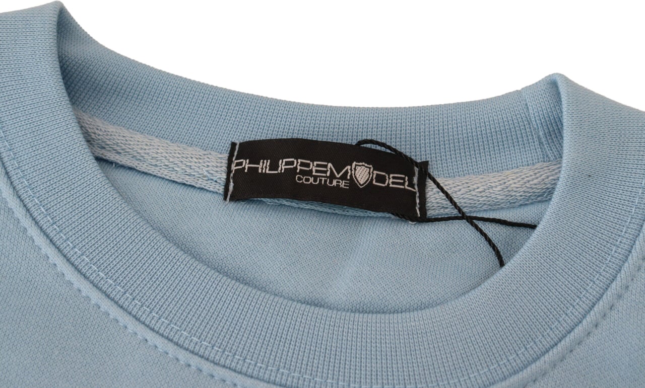 Philippe Model Light Blue Logo Printed Long Sleeves Sweater Lichtblauw