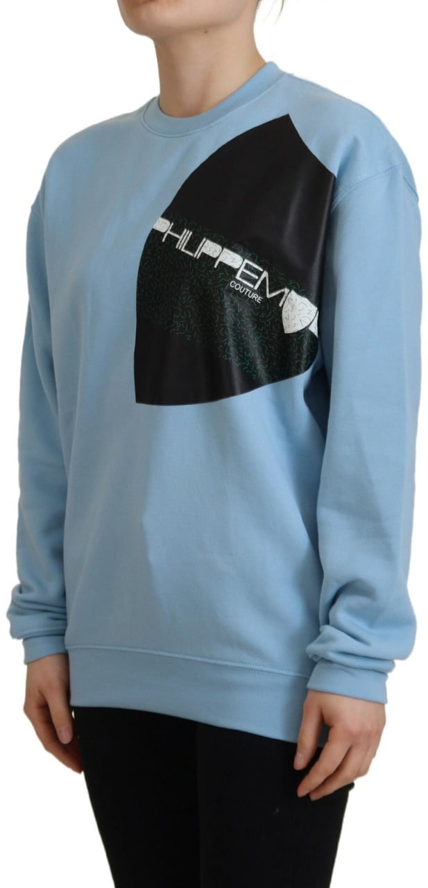 Philippe Model Light Blue Logo Printed Long Sleeves Sweater Lichtblauw
