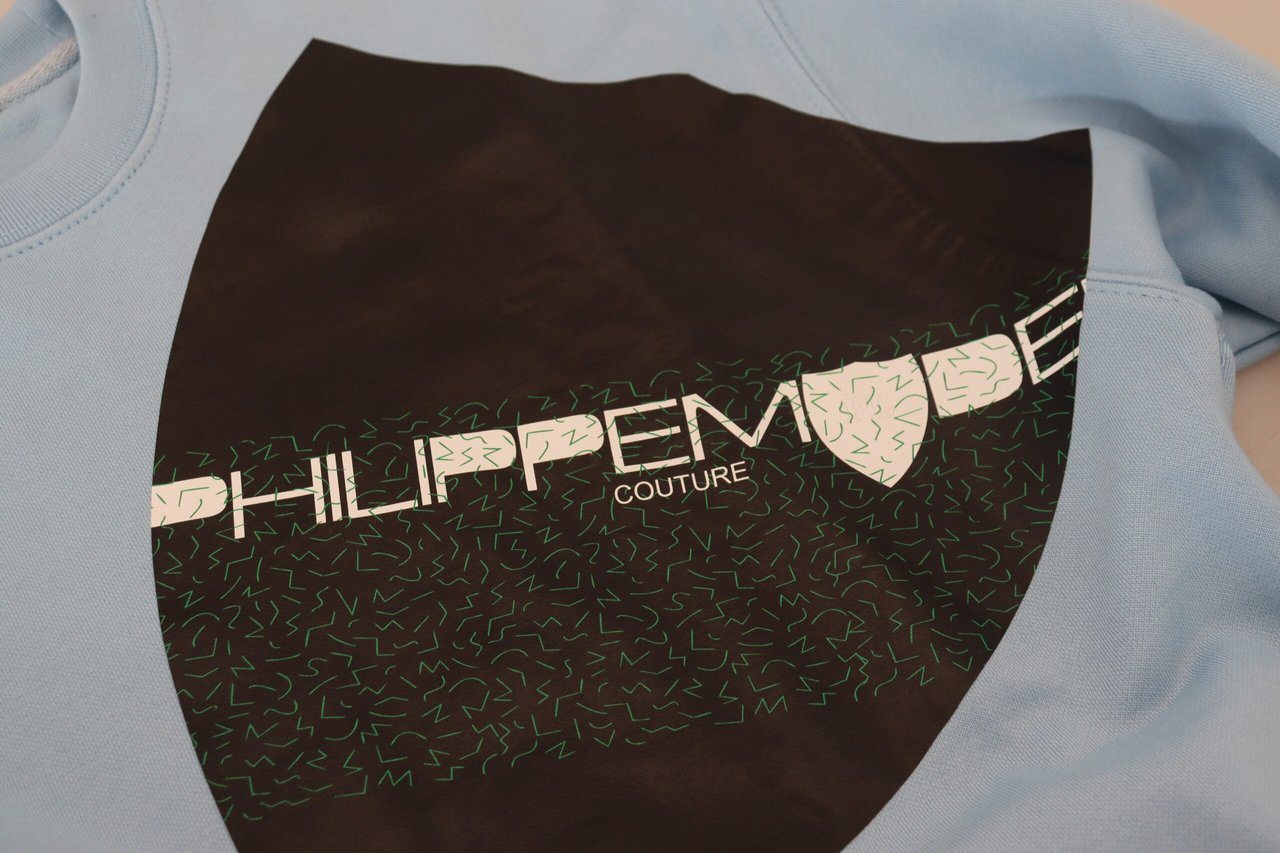 Philippe Model Light Blue Logo Printed Long Sleeves Sweater Lichtblauw