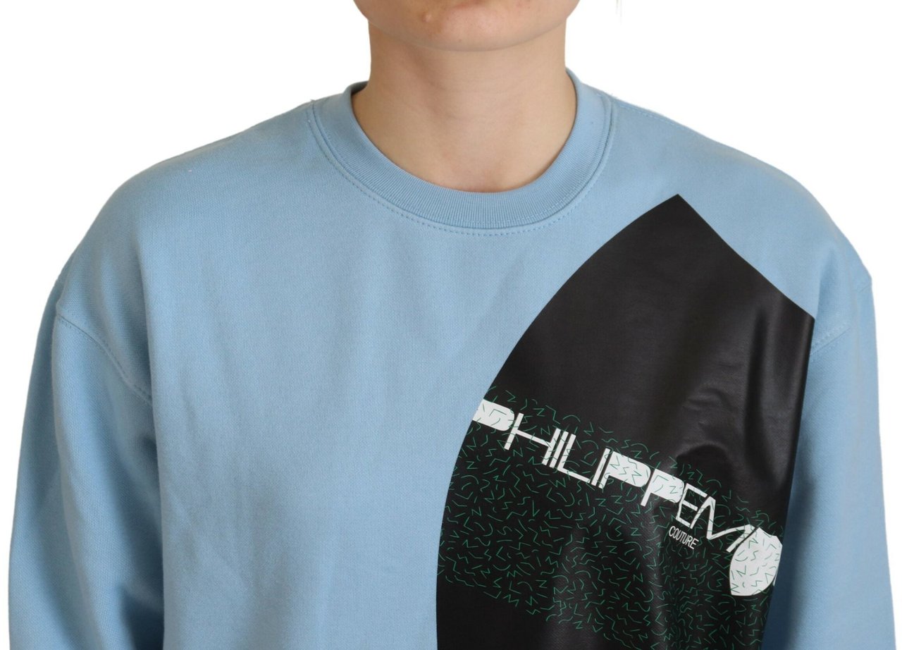 Philippe Model Light Blue Logo Printed Long Sleeves Sweater Lichtblauw