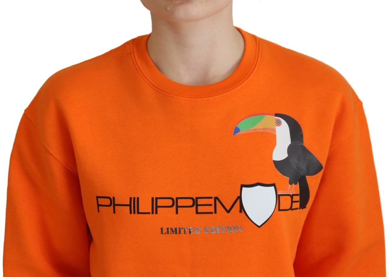 Philippe Model Orange Printed Long Sleeves Pullover Sweater Oranje
