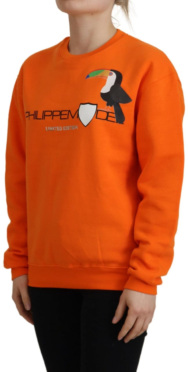 Philippe Model Orange Printed Long Sleeves Pullover Sweater Oranje