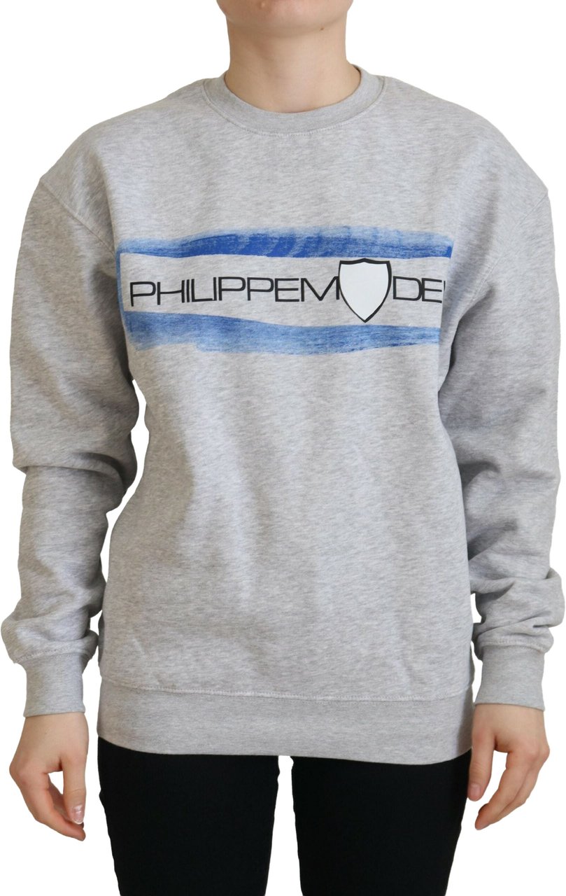 Philippe Model Gray Printed Long Sleeves Pullover Sweater Grijs