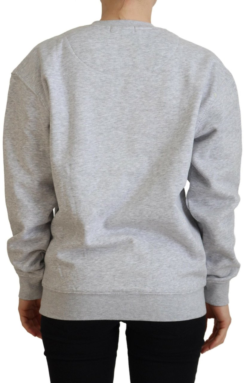 Philippe Model Gray Printed Long Sleeves Pullover Sweater Grijs