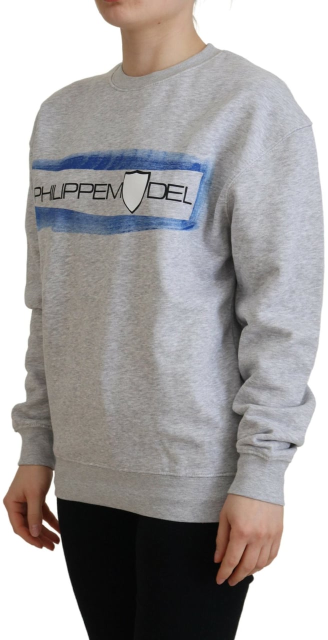 Philippe Model Gray Printed Long Sleeves Pullover Sweater Grijs