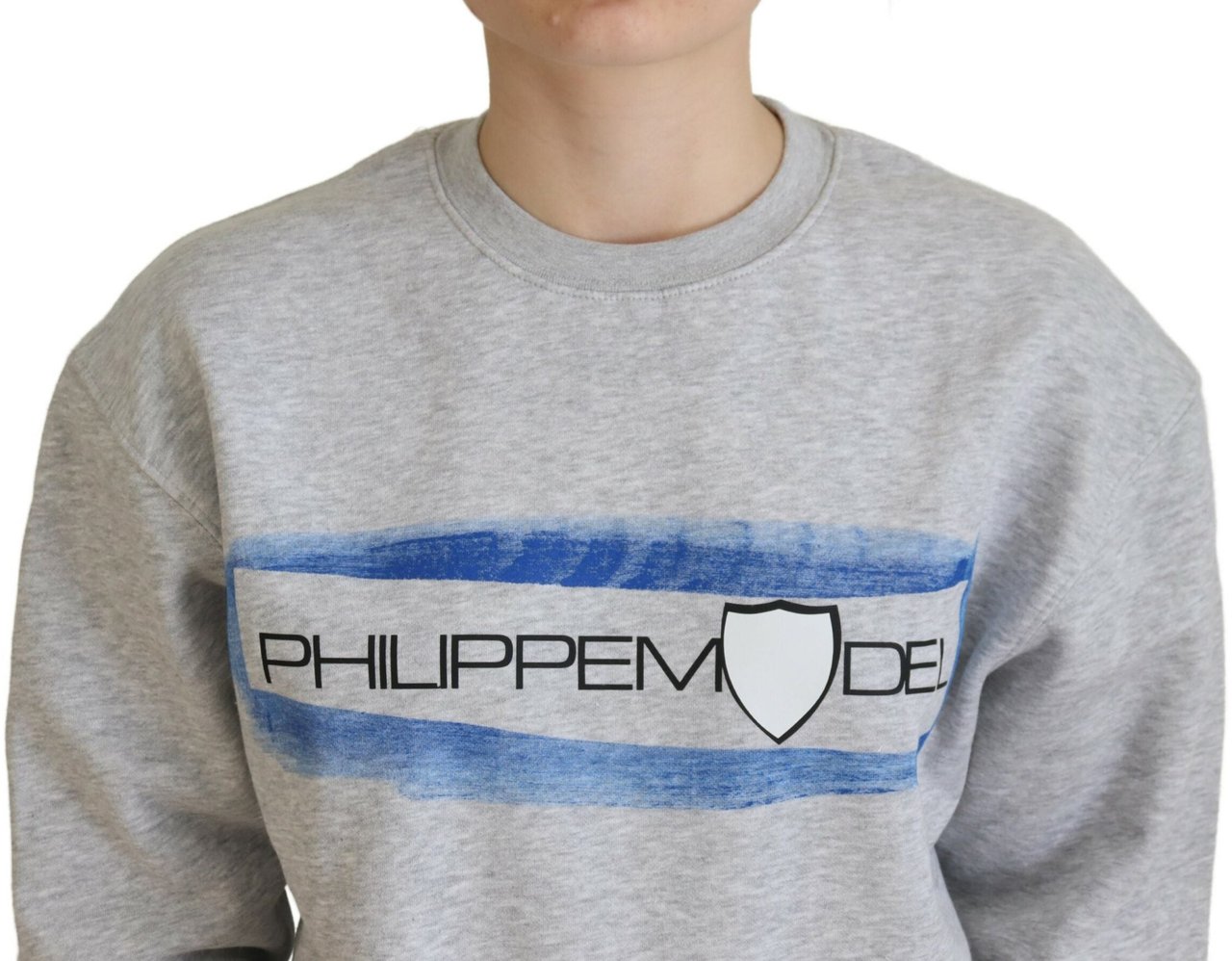 Philippe Model Gray Printed Long Sleeves Pullover Sweater Grijs