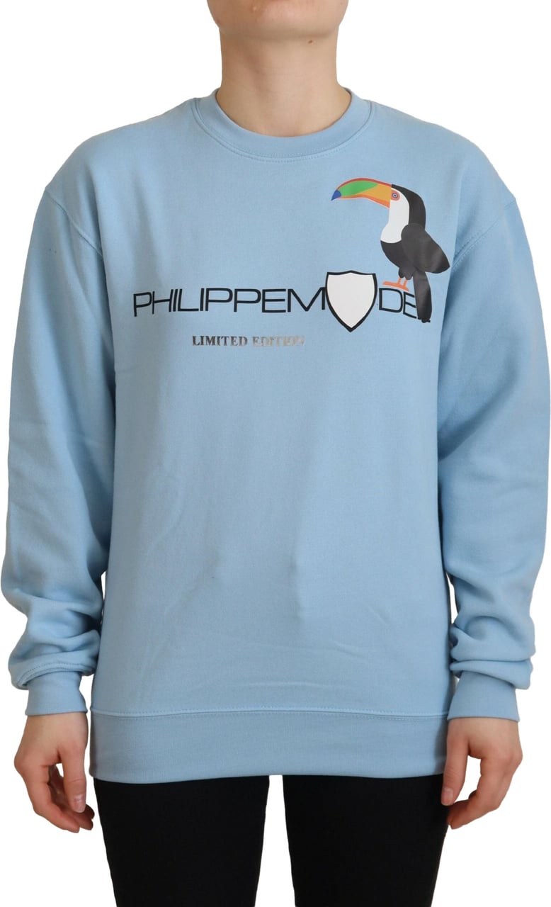 Philippe Model Light Blue Logo Printed Long Sleeves Sweater Lichtblauw
