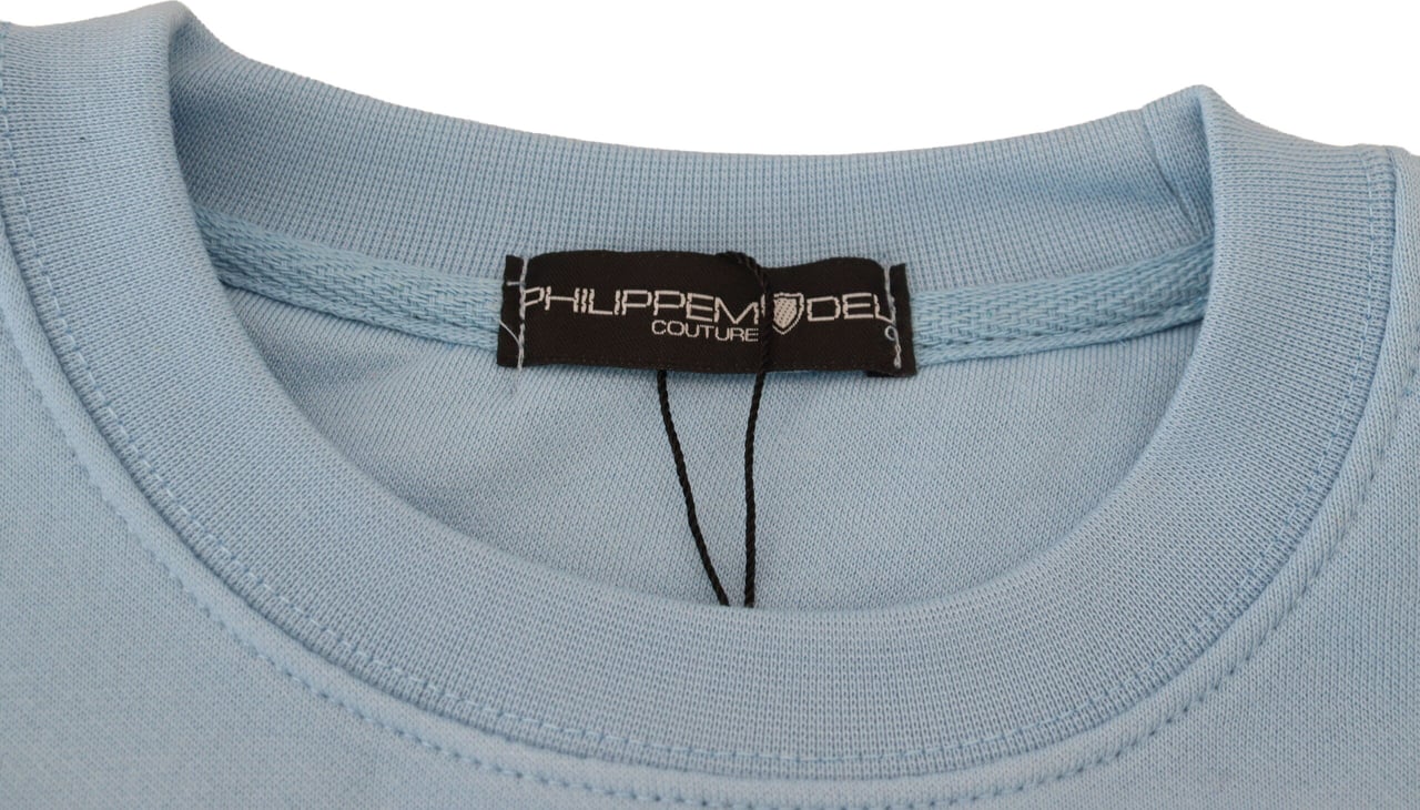 Philippe Model Light Blue Logo Printed Long Sleeves Sweater Lichtblauw