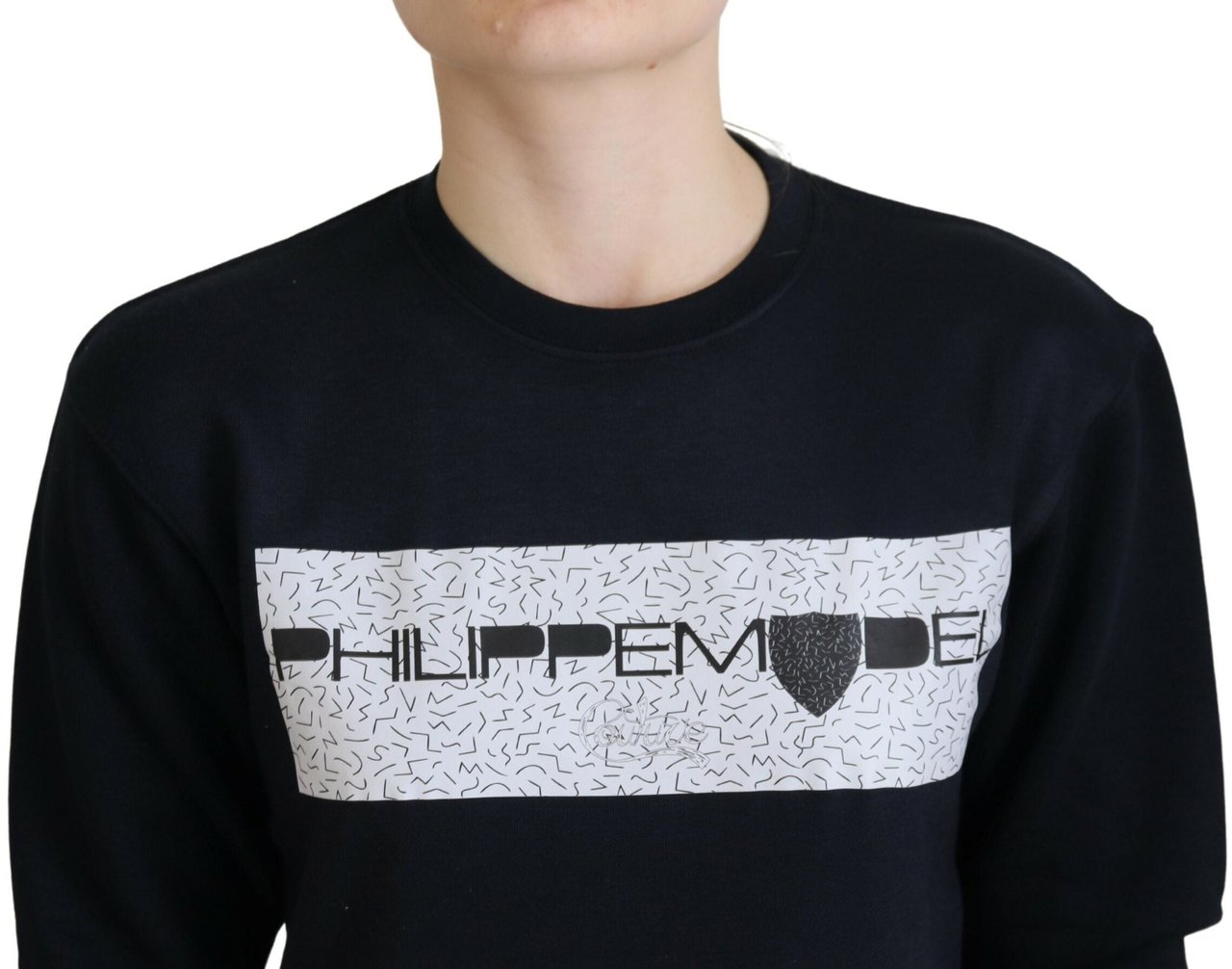 Philippe Model Black Printed Long Sleeves Pullover Sweater Zwart