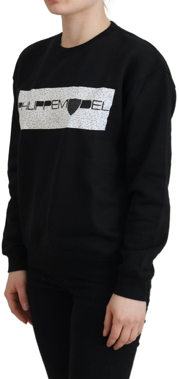 Philippe Model Black Printed Long Sleeves Pullover Sweater Zwart