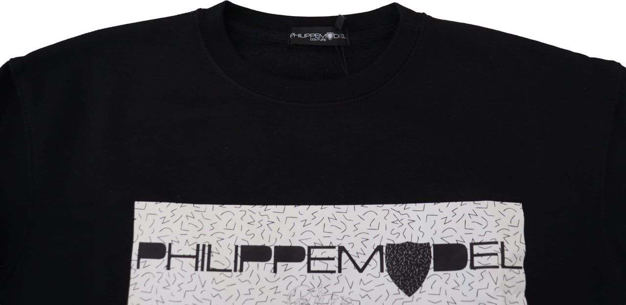 Philippe Model Black Printed Long Sleeves Pullover Sweater Zwart