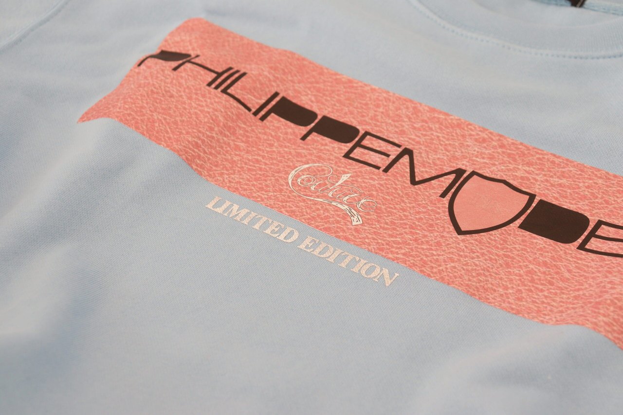 Philippe Model Light Blue Logo Printed Long Sleeves Sweater Lichtblauw