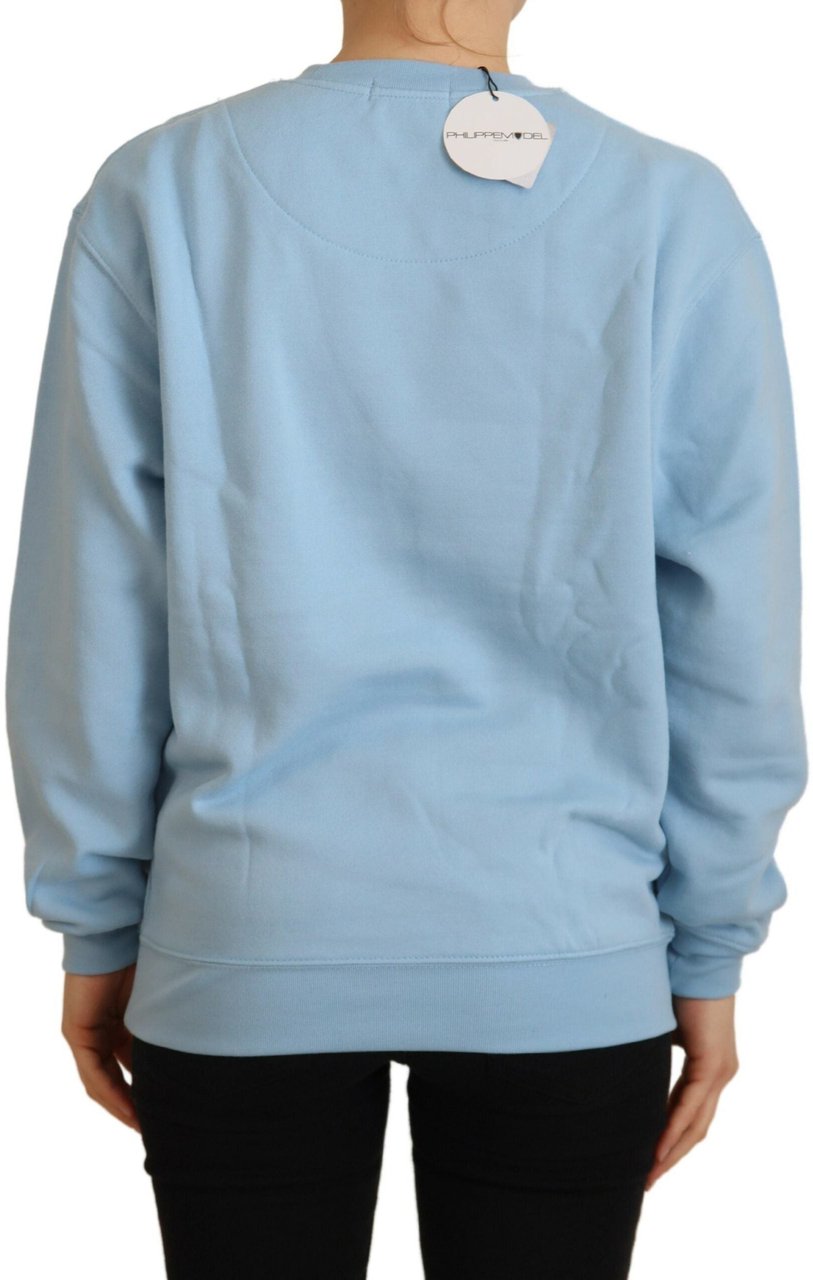 Philippe Model Light Blue Logo Printed Long Sleeves Sweater Lichtblauw