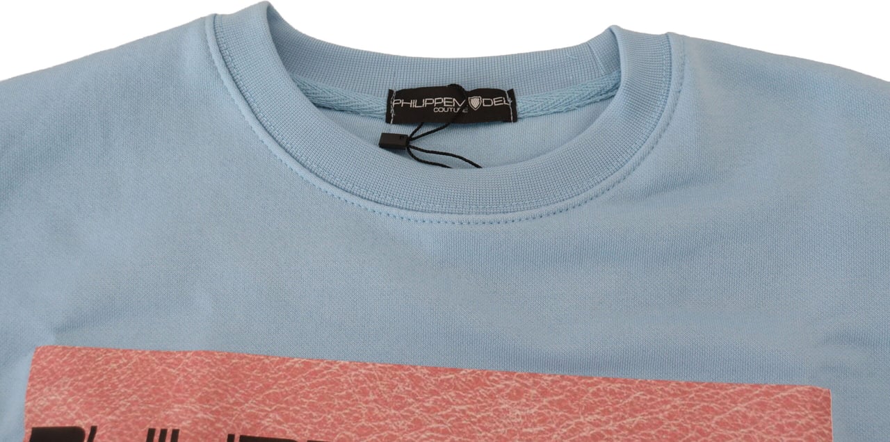 Philippe Model Light Blue Logo Printed Long Sleeves Sweater Lichtblauw