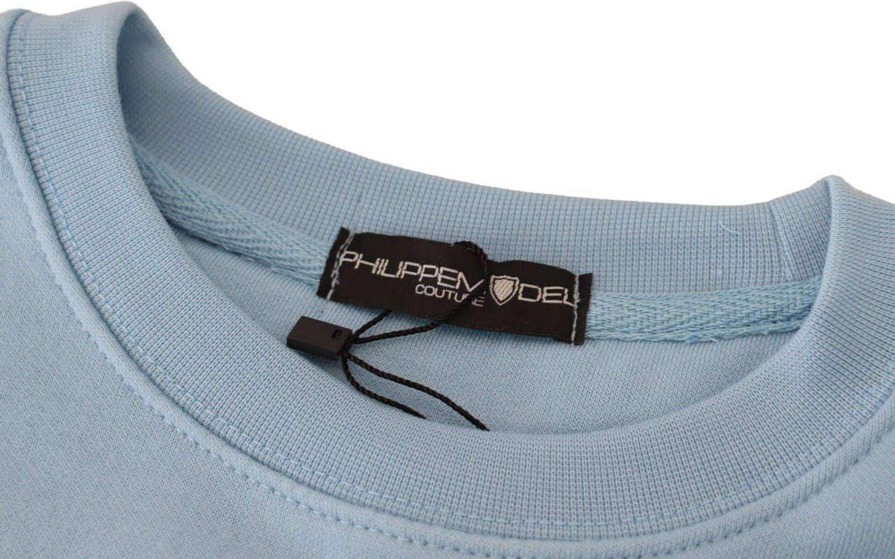 Philippe Model Light Blue Logo Printed Long Sleeves Sweater Lichtblauw