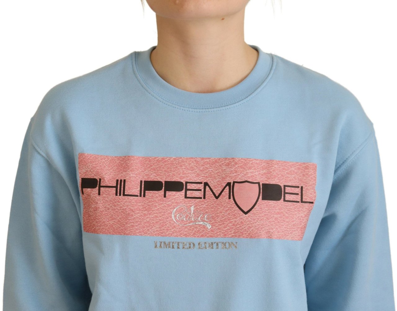 Philippe Model Light Blue Logo Printed Long Sleeves Sweater Lichtblauw