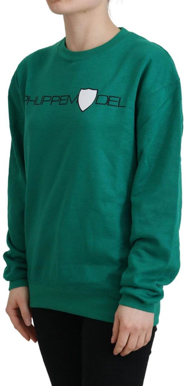 Philippe Model Green Printed Long Sleeves Pullover Sweater Groen