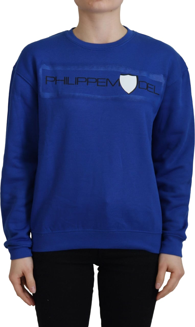 Philippe Model Blue Printed Long Sleeves Pullover Sweater Divers