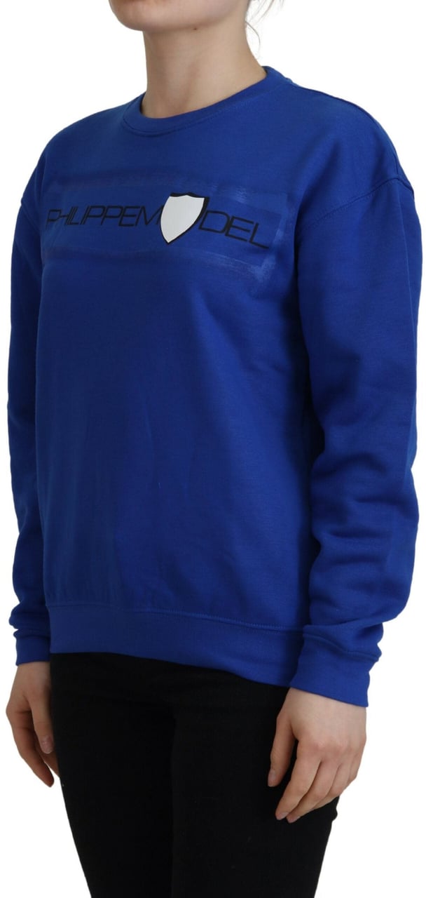 Philippe Model Blue Printed Long Sleeves Pullover Sweater Divers
