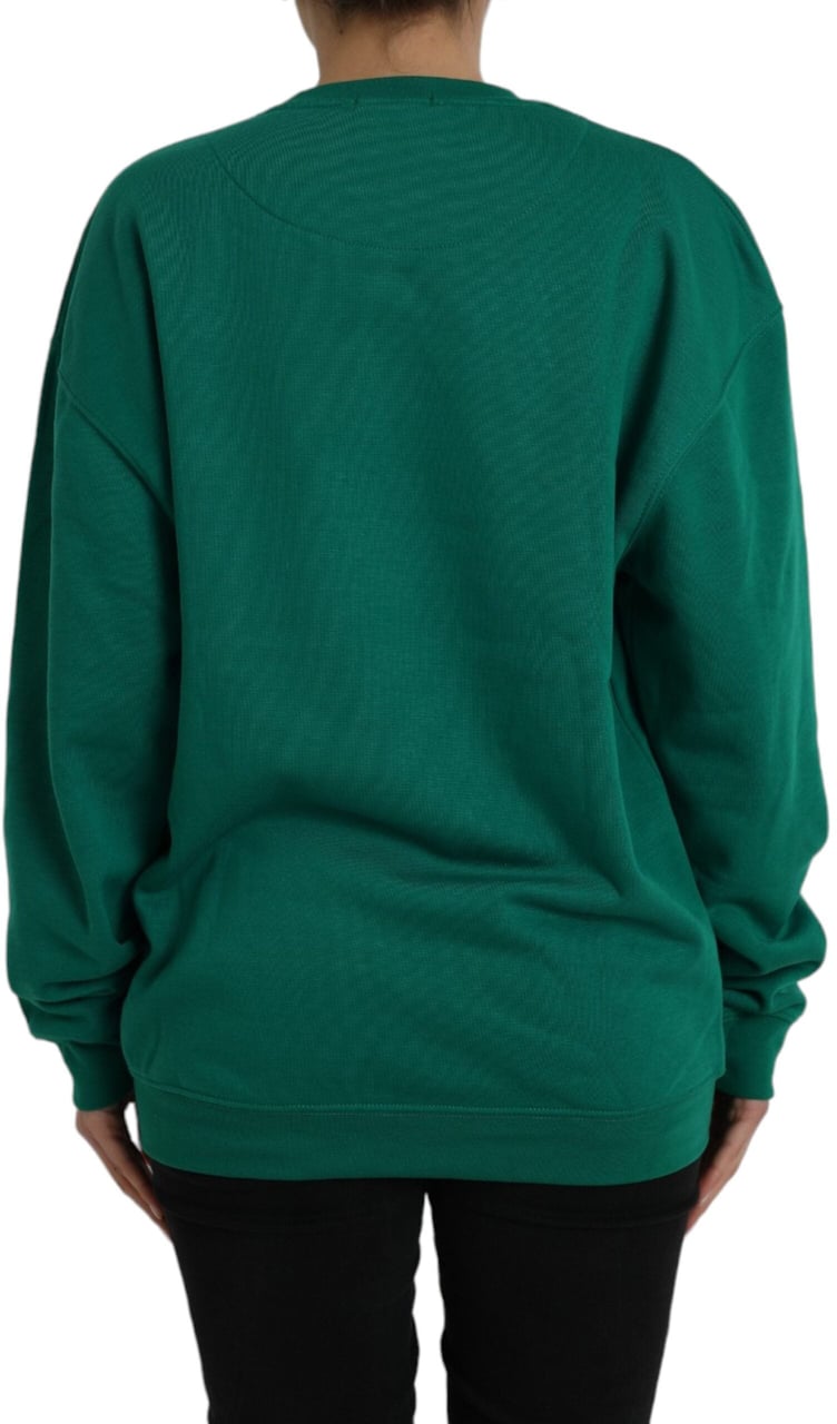 Philippe Model Green Cotton Logo Print Long Sleeves Pullover Sweater Groen