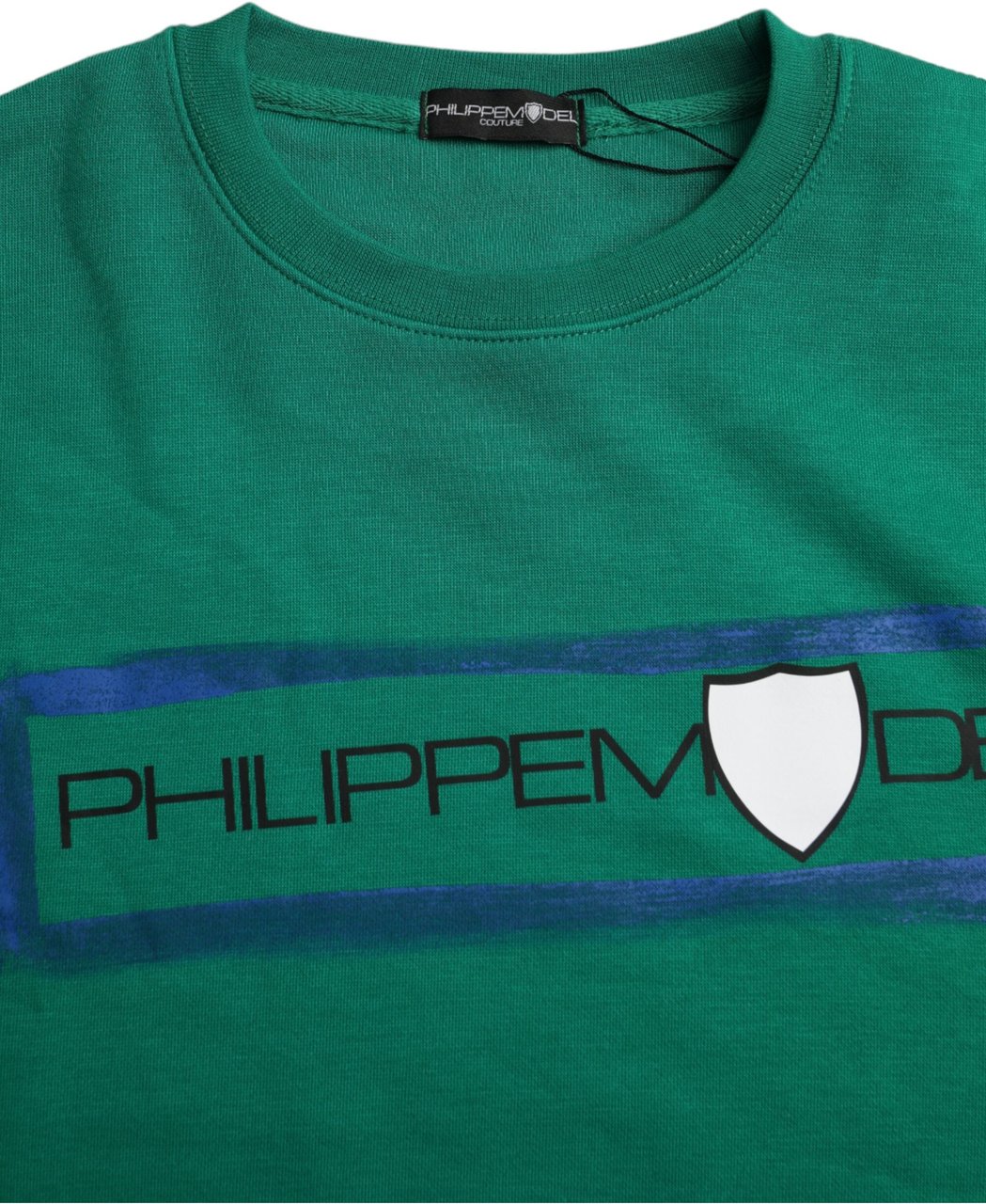 Philippe Model Green Cotton Logo Print Long Sleeves Pullover Sweater Groen