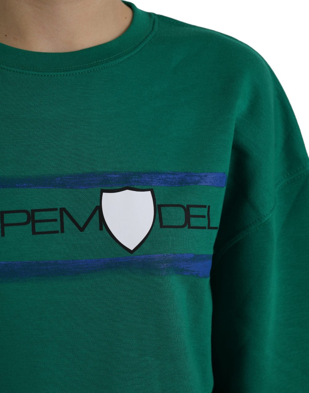 Philippe Model Green Cotton Logo Print Long Sleeves Pullover Sweater Groen