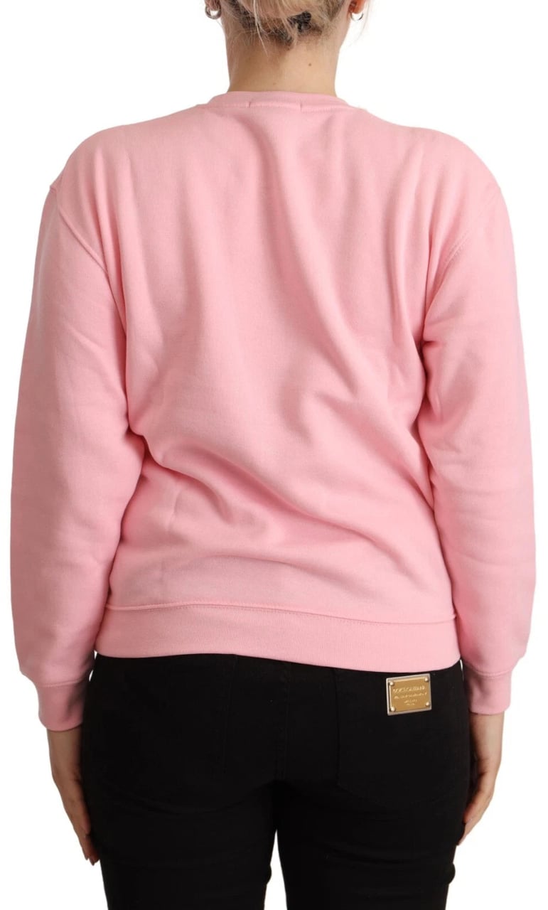 Philippe Model Pink Printed Long Sleeves Pullover Sweater Roze