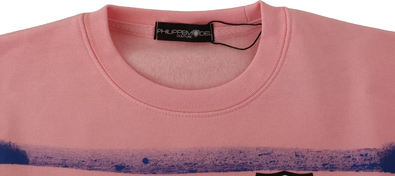 Philippe Model Pink Printed Long Sleeves Pullover Sweater Roze