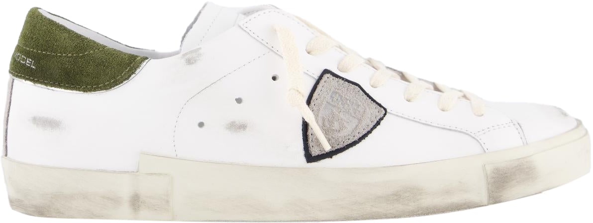 Philippe Model Heren Prsx Low Sneaker Wit/Groen Wit