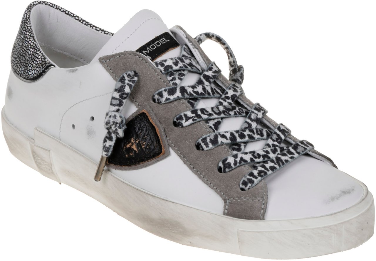 Philippe Model Flat Shoes Bianco Tortora Wit