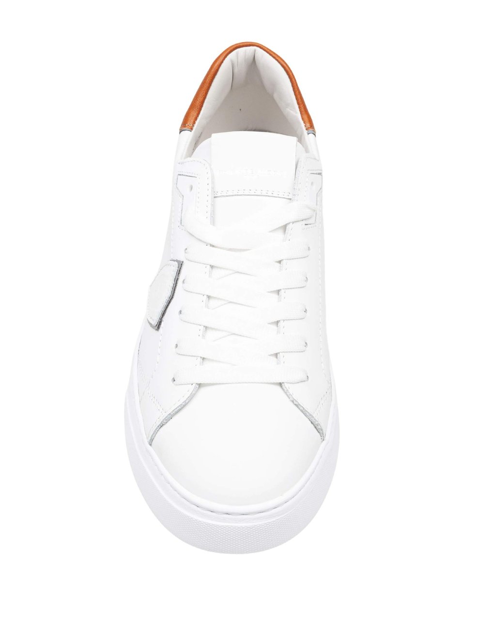 Philippe Model Philippe model temple low leather sneakers in white and cognac Wit
