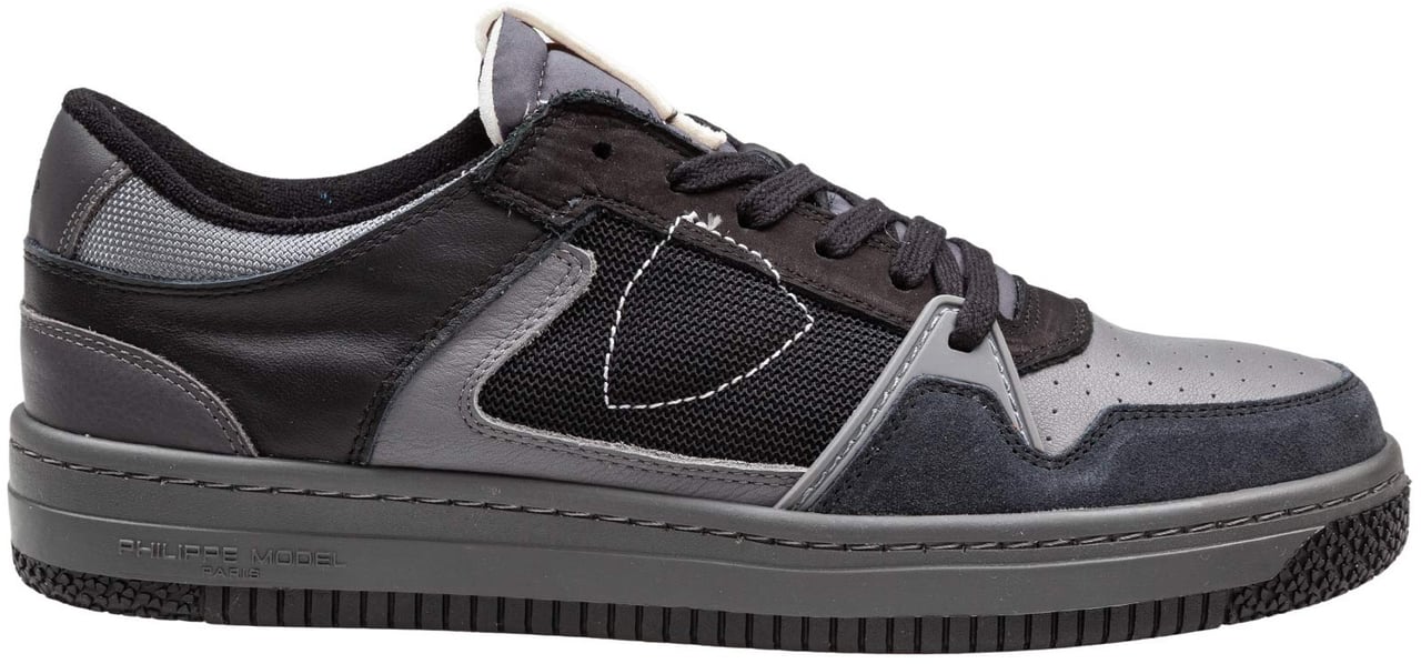 Philippe Model Philippe model la grande leather and suede sneakers, black Zwart