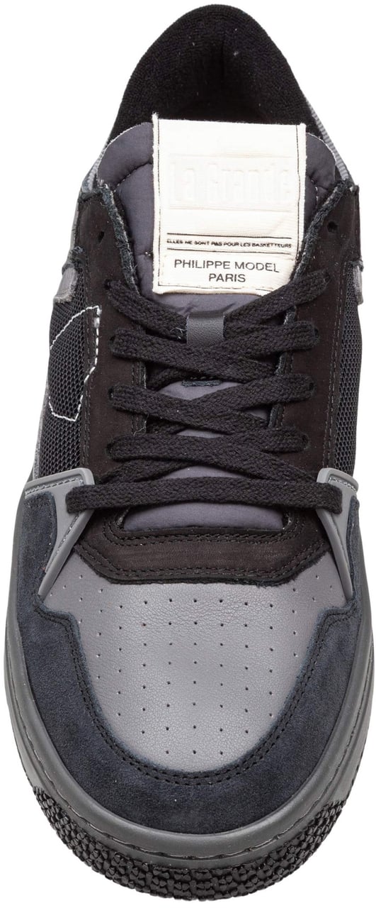 Philippe Model Philippe model la grande leather and suede sneakers, black Zwart